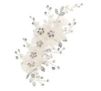 TOVINANNA Silver Rhinestone Hair Clip Artificial for Brides Elegant Wedding Hair Accessory Lifelike Floral Design for Bridal Styling for Ceremony and Special Occasions