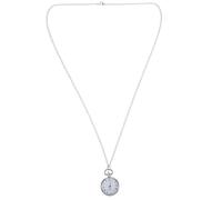 TOVINANNA Silver Roman Dial Alloy Hanging Pocket Watch Necklace Simple Decorative Pendant with Glass Practical Vintage Style Timepiece for Women and Men
