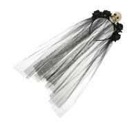 TOVINANNA Skull Floral Crown Headband Veil Day Dead Headdress Halloween Hair Accessory for Cosplay Parties and Gothic Occasions