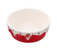 TOVINANNA Small Animal Food Bowl with User-friendly Design and Easy to Clean Features Ceramic Red Chic Look Simple Structure Pet Feeding Bowl for and Chinchilla for Home Use