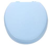 TOVINANNA Soft Close Foam Toilet Seat Elongated Cushioned with Thickened Padding for Bathroom Toilet Seat Replacement Blue Swirls