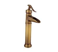 TOVINANNA Solid Brass Basin Faucet Mixer Tap Vintage Style Single Bathroom Sink Tap with Connect Hoses Corrosion-Resistant Brass High Temperature Pressure Resistant Easy Hot and Cold Water