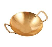 TOVINANNA Stainless Steel Hammered Dry Pot Double Handle Small Cooking Pan Heat-Resistant Kitchen Tool for Family Gatherings and Korean BBQ