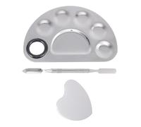 TOVINANNA Stainless Steel Nail Paint Display Board Set with Lightweight Fine Workmanship for Nail Art Works Silver Manicure Color Mixing Plate