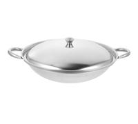TOVINANNA Stainless Steel Wok Pot Lid 10-inch Korean Ramen Cooking Pan Small Metal Pot for Bar and Kitchen Use