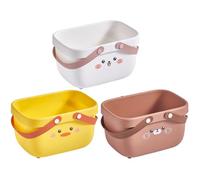 TOVINANNA Storage Colour Tear Resistant Capacity Material Pp Assorted 3pcs Portable Basket Set with Large Chic Design for and Organising Bathroom Bedroom Closet