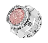 TOVINANNA Stylish Finger Ring Watch Zinc Alloy Rose Design for Women | Pink Colour, Discreet Time Check, Display, Daily and Office Wear, Chic Retro Charm