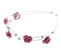 TOVINANNA Stylish Pink Rhinestone Headband for Women Featuring Double Layer Zinc Alloy Design, Combining Aesthetics and Practicality, Hair Decoration for Halloween and Fashion Events