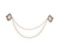 TOVINANNA Stylish Vintage Men Brooch Pin with Hanging Chain Elegant Badge Lapel Pin for Suits Cardigans Shirts Decorative Accessory for Wear