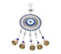 TOVINANNA Sunflower Blue Evil Eye Hanging Charm Ornament Wind Chime Bell for Car Rearview Mirror Outdoor Garden Home Decor