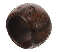 TOVINANNA Tabby Marking Ring Buddhism Wooden Finger Ring Jewelry Accessory for Men Simple Natural Design for Meditation Practice