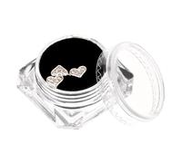 TOVINANNA Teeth Jewelry Rhinestones Heart Box with Silver Metal Backing for Personal Style and DIY Adornment