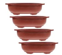TOVINANNA Thickened Bonsai Pots Square Shape 4pcs with Improved Survival Rate and Colour Retention for Bonsai Trees and Flowers for Windowsill and Balcony Gardening