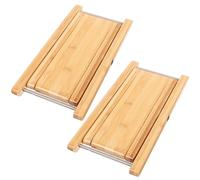 TOVINANNA Toilet Footstool Bamboo 2Pcs Folding Design with High Bearing Capacity Beige for Bathroom and Adult Squatting Support