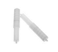 TOVINANNA Toilet Paper Holder Roller with Spring Retractable Rod 2 Pcs White Plastic Simple Tissue Holder Paper Box Roller Replacement for Hotels and Families