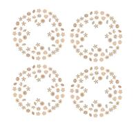 TOVINANNA Unfinished Pieces Flower Wood Wooden Cutouts and 400pcs Pattern Leaf with Smooth Texture, Khaki for Improving Colour Recognition Creative Crafts and Kindergarten Use
