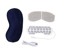 TOVINANNA USB Heated Eye Mask with Lavender Pad Reusable Steam Warm Eye Mask for Relaxation and Comfort for Stress Relief Dark Blue Color
