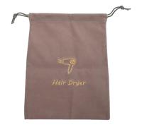 TOVINANNA Velvet Drawstring Hairdryer Bag 23X30Cm Light Grey Hair Dryer Storage Organizer Travel Pouch Portable Hair Blower Holder for Bathroom and Hotel Use