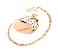 TOVINANNA Vintage Clamshell Pocket Watch for Men and Women Lightweight Mechanical Design with Chain Elegant Rose Gold Finish for Students and Elders Durable Construction