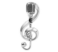 TOVINANNA Vintage Microphone Music Note Brooch Pin Retro Enamel Jewelry for Women Decorative Lapel Pin