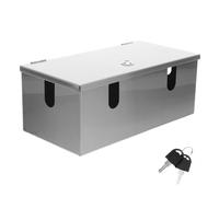TOVINANNA Weatherproof Outdoor Socket Box Stainless Steel Lockable Wall-mounted Enclosure with Hinge Door Rainproof Electrical Outlet Cover for Parks Schools and Factories