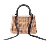 TOVINANNA Wicker Picnic Basket, Portable Rustic Small Wicker Hampers Basket with Cloth Lining and Handle, Decorative Flower Container for Easter Egg Candy Storage Weddings and Home Decoration