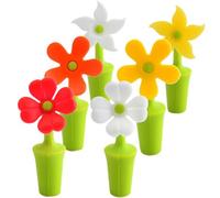 TOVINANNA Wine Bottle Stopper Easy and Easy Cleaning with Unique Appearance 6pcs Silicone Wine Bottle Decor Assorted Color for Home Use