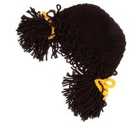 TOVINANNA Winter Knit Hat with Adorable Wig Design Soft Woolen Yarn Beanie for Boys and Lightweight Warm Hat for Cold Weather Protection Suitable for Years Coffee