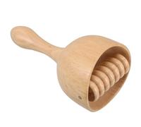 TOVINANNA Wooden Body Massage Cupping Cup and Swedish Torch Wood Facial Roller, Handheld Body Shaping Tool for Back and Face Massage, Rubber Wood Material for Home Therapy