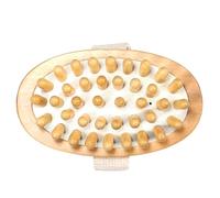 TOVINANNA Wooden Massage Brush Head for Body Bathing Compact No Handle Design Eco-Friendly Rubber Wood Easy to Store Relaxing Skin Massager for Shower and Dry Brushing