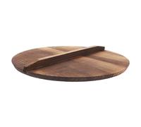 TOVINANNA Wooden Wok Lid Anti-scalding Pot Cover for Cast Iron Wok Frying Pan Lid with Natural Wood Material Lightweight and Heat-resistant Cooking Accessory for Stir Fry and Saute