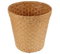 TOVINANNA Woven Rattan Trash Basket Small Household Waste Bin Natural Straw Decorative Garbage Can for Bathroom Desk Organizer Pastoral Style Multi-function Wastebasket