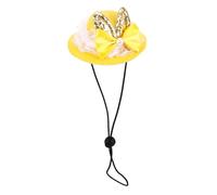 TOVINANNA Yellow Bunny Ear Pet Hat That Protects from Sunlight for Small Dogs and Cats, Fashionable Cloth Hat for Daily Life and Holiday Party Costume