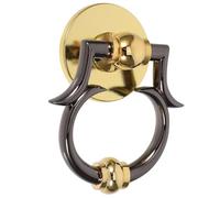 TOVINANNA Zinc Alloy Door Pull Handle with Mounting Hardware Gold Finish Ring Knocker 4.33X4.06X1.50 Inch Traditional Style for Front Door