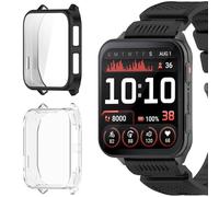 ToVioc 2 Pack Protective Case for Garmin Venu X1 Cover [Anti-scratch] [Flexible TPU] Case Soft Frame Cover with Screen Protector for Garmin Venu X1 - Black & Transparent