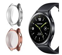 ToVioc 2 Pack Protective Case for Xiaomi Watch 2 Cover [Anti-scratch] [Flexible TPU] Case with Screen Protector for Xiaomi Watch 2 - Silver & Rose Gold