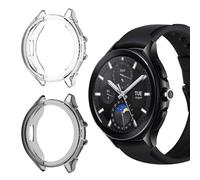 ToVioc 2 Pack Protective Case for Xiaomi Watch 2 Pro Cover [Anti-scratch] [Flexible TPU] Case for Xiaomi Watch 2 Pro - Black & Transparent