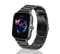 ToVioc 20mm Watch Strap for Amazfit Active 2 Square/2/1, Bip 3/3 Pro, Elegant Classic Stainless Steel Metal Replacement Watch Strap for Amazfit GTS 4/4 Mini/3/2/2e/2 Min - Black