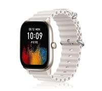 ToVioc 20mm Watch Strap for Amazfit Active 2 Square/2/1, Bip 3/3 Pro, Ocean Silicone Breathable Watch Band for Amazfit GTS 4/4 Mini/3/2/2e/2 Mini - Starlight