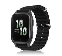 ToVioc 20mm Watch Strap for Garmin Vivoactive 6/Vivoactive 5/Approach J1/Approach S44, Ocean Silicone Breathable Watch Band for Garmin Forerunner 570 42mm/Forerunner 165 - Black