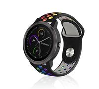 ToVioc 20mm Watch Strap for Garmin Vivoactive 6/Vivoactive 5/Approach J1, Sport Silicone Replacement Watch Band for Garmin Forerunner 570 42mm/Forerunner 165 - Black