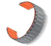 ToVioc 22mm Silicone Bands for Amazfit Bip 6/5/5 Unity, Active Max, Silicone Sport Strap, Magnetic Adjustable Replacement Band for Amazfit Balance 2/1, T-Rex 3 Pro 48mm, GTR 4/3 - Gray Orange