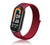 ToVioc Bracelet Compatible with Xiaomi Mi Band 10/9/8, Comfortable and Breathable Nylon Replacement Strap for Xiaomi Smart Band 10/9/8 - China Red