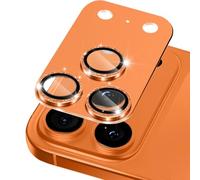 ToVioc] Camera Lens Protector for iPhone 17 Pro, Full Coverage Camera Cover, 9H Tempered Glass + Aluminum Frame, Scratch Resistant HD Clear Lens Protector for iPhone 17 Pro - Orange