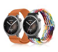 ToVioc Nylon Watch Strap for Amazfit Bip 6/5/5 Unity, Active Max, 22mm Elastic Breathable Sport Replacement Watch Band for Amazfit Balance 2/1, T-Rex 3 Pro 48mm, GTR 4 - Orange&Official Rainbow