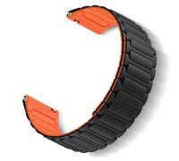 ToVioc Silicone Bands compatible with Garmin Vivoactive 6/Vivoactive 5/Approach J1/Approach S44, 20mm Silicone Magnetic Replacement Band for Garmin Forerunner 570 42mm/Forerunner 165 - Black Orange