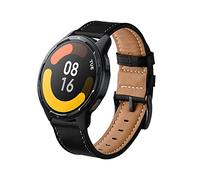 ToVioc Strap Compatible with Xiaomi Watch S4/S4 Sport/2/S3/S1 Pro/2 Pro, Redmi 5 Active/5 Lite, 22mm Leather Replacement Strap for 46mm of Huawei Watch GT 6/GT 6 Pro/GT 5/GT 5 Pro/GT 4 - Black