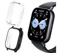 ToVioc TPU Case for Xiaomi Redmi Watch 5 Lite - Black & Transparent | [2 Pack] Anti-scratch Protective Cover, Flexible TPU Case with Screen Protector for Xiaomi Redmi Watch 5 Lite