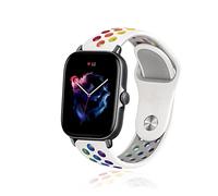ToVioc Watch Strap for Amazfit Active 3 Premium/Active 2 Square/Bip 3 Pro, 20mm Sport Silicone Replacement Watch Strap for Amazfit Cheetah 2 Pro/Cheetah Square - White