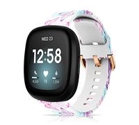 ToVioc Watch Strap for Fitbit Versa 3 / Fitbit Sense No Fading Silicone Replacement Watch Band for Fitbit Sense/Fitbit Versa 3 - Colorful Butterfly